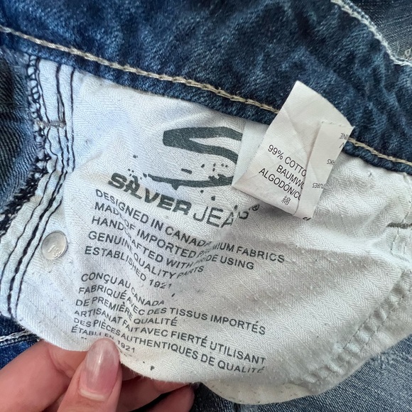 Silver Twisted Distressed Jeans Size 29 - Picture 9 of 10